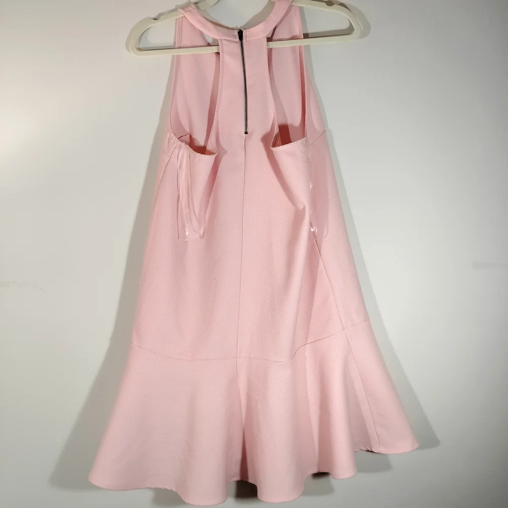 Everly Pink Sleeveless Ruffle Flounce Hem Mini Dress‎